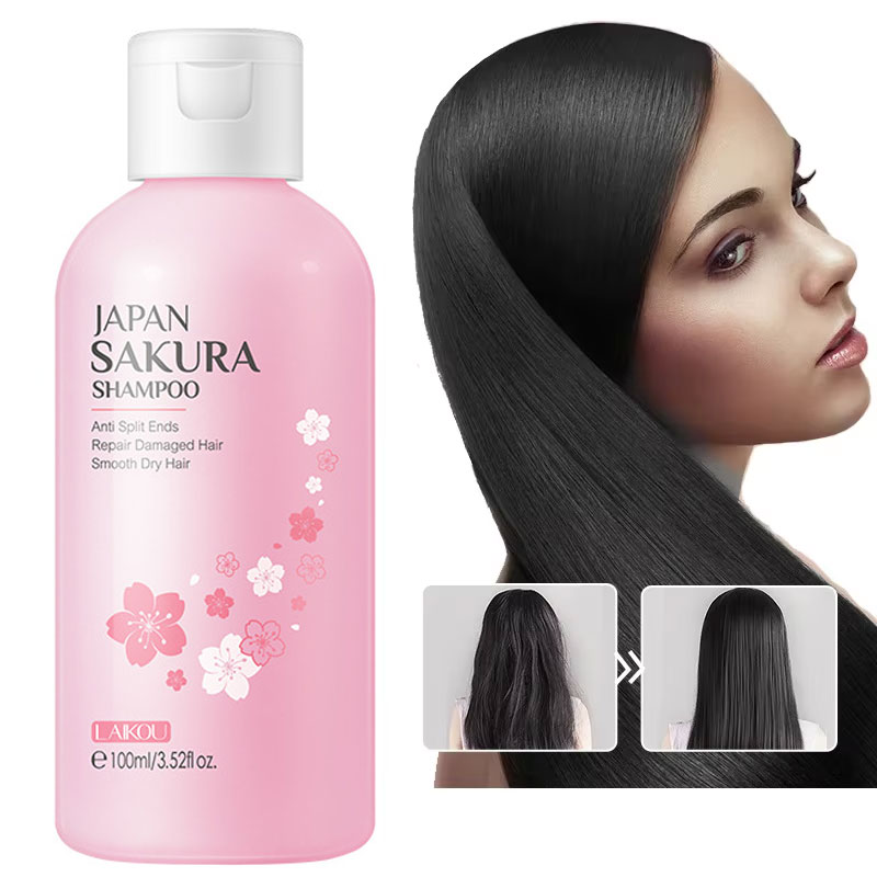 Hair Care Korean Products - LAIKOU ญี่ปุ่น Sakura แชมพูซ่อมแซมผมเสีย Moisturizing Nourishing