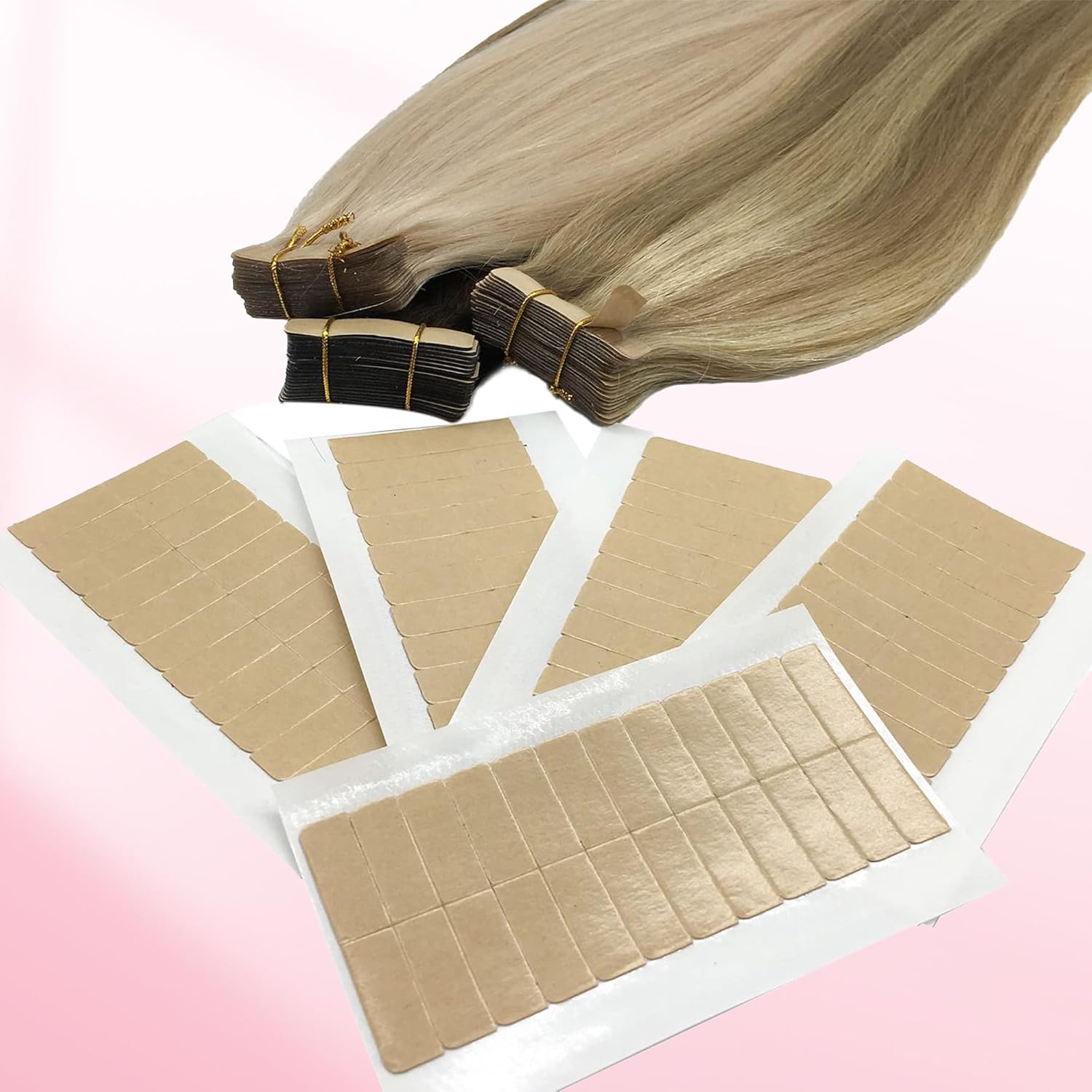 Hair Extension Tape In - 72 แท็บ (6 แผ่น) เทปต่อผม เทปกาวสองหน้า