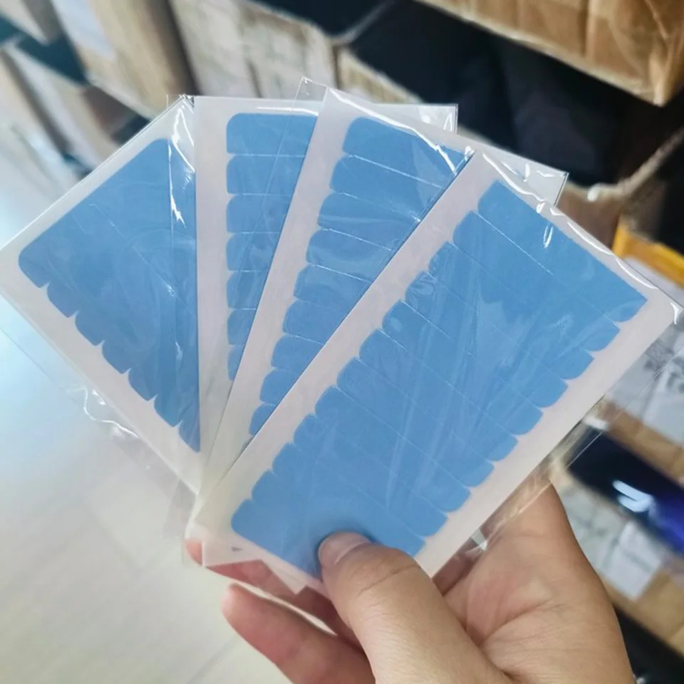 Hair Extension Tape In - ชุดอุปกรณ์ติดตั้งวิกผม: เทปกันน้ำขนาด 4.0*0.8 ซม. พร้อมน้ำยาลอกเทป เทปสองหน้าสำหรับต่อผมหรือวิก